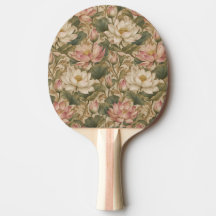 Padrão Floral Botânico Lótus de Água Vintage