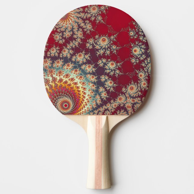 Raquete De Ping Pong Padrão Floral Espiral (Frente)