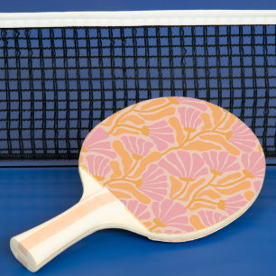 Raquete De Ping Pong Padrão Floral Moderno do meio século
