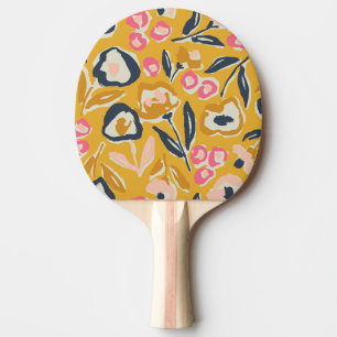 Raquete De Ping Pong Padrão Floral Ousado Desenhado à Mão para Jardim d