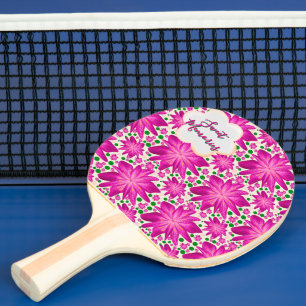 Raquete De Ping Pong Padrão Floral Sem Costura Rosa Quente Personalizad