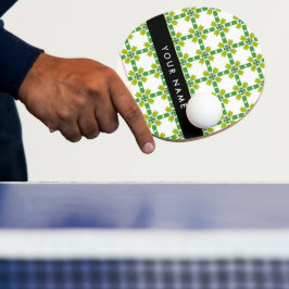 Raquete De Ping Pong Padrão Folha, Folhas Verdes, Seu Nome