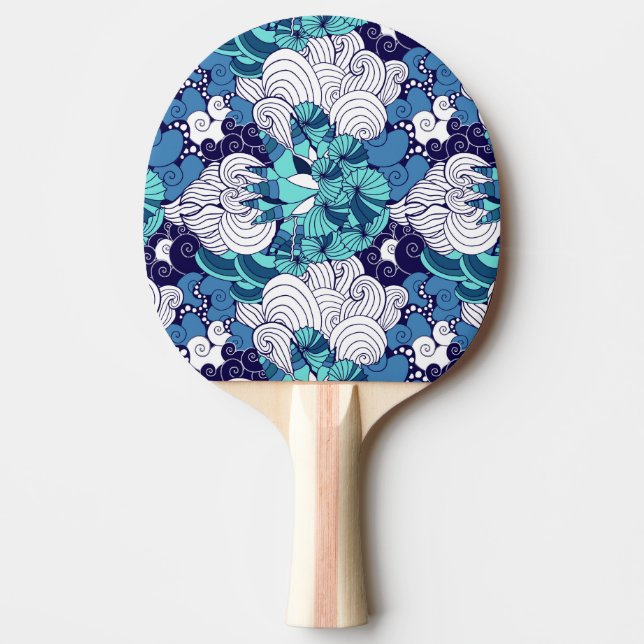 Raquete De Ping Pong Padrão Funky Seashell (Frente)