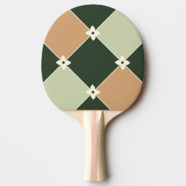 Raquete De Ping Pong Padrão Geométrico Argyle Atlético Terroso Verde