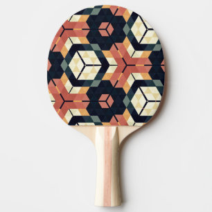 Raquete De Ping Pong Padrão Geométrico Colorido da Praça Hexagágona