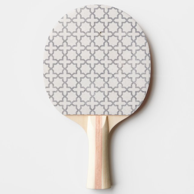 Raquete De Ping Pong Padrão geométrico do bege (Frente)