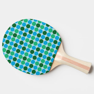 Raquete De Ping Pong Padrão Geométrico dos Pontos Turquesa Azuis Vermel