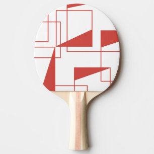 Raquete De Ping Pong Padrão geométrico vermelho, moderno, dinâmico e de