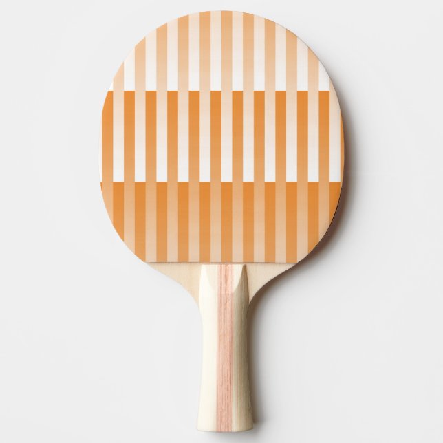 Raquete De Ping Pong Padrão Laranja-branco riscado (Frente)
