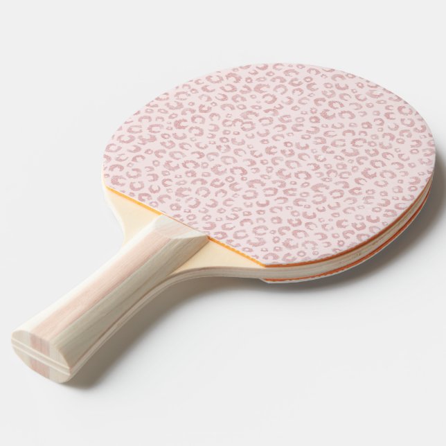 Raquete De Ping Pong Padrão-Leopardo Dourado de Rosa de Elegante (Frente inclinada)