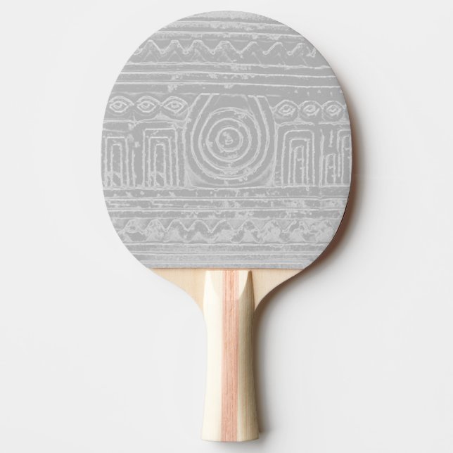 Raquete De Ping Pong Padrão Mesopotâmico Sumério Antigo Cinza (Frente)