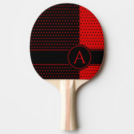 Raquete De Ping Pong Padrão Na moda De Corações Preto E Vermelho - Mono