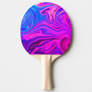 Raquete De Ping Pong Padrão Neon Blue Purple Abstrato