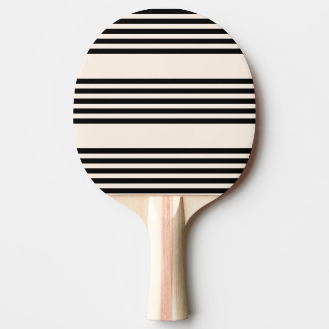 Raquete De Ping Pong Padrão preto e bege de cinco faixas (Frente)