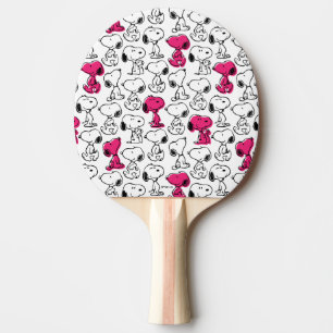 Raquete De Ping Pong Padrão preto e magenta do snoopy