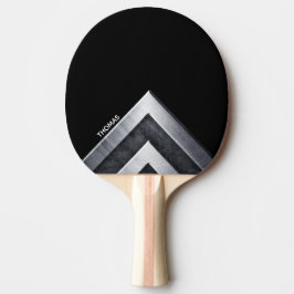 Raquete De Ping Pong Padrão Preto E Metálico Monogramado