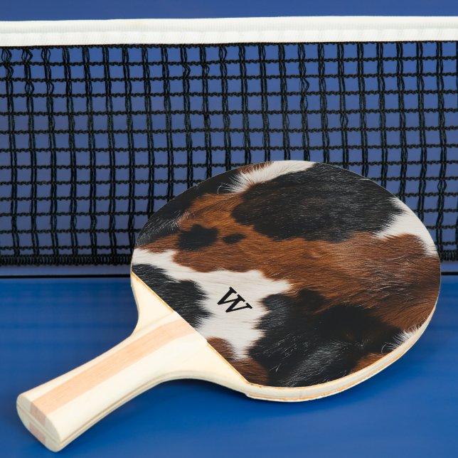 Raquete De Ping Pong Padrão Russo de Vaca Ocidental com Monograma (Insitu)