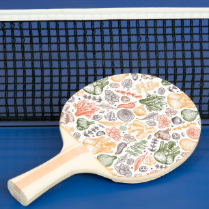 Raquete De Ping Pong Padrão Vegetal do Jardim da Cozinha