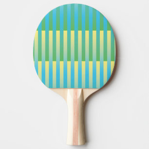 Raquete De Ping Pong Padrão verde amarelo azul riscado