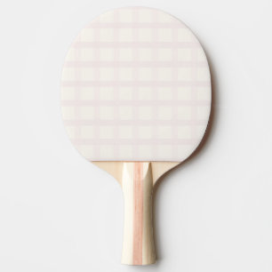 Raquete De Ping Pong Padrão Xadrez em Champanhe Rosado e Branco Cremoso