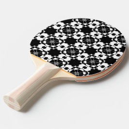 Raquete De Ping Pong Padrão xadrez retrô minimalista – Design monocromá