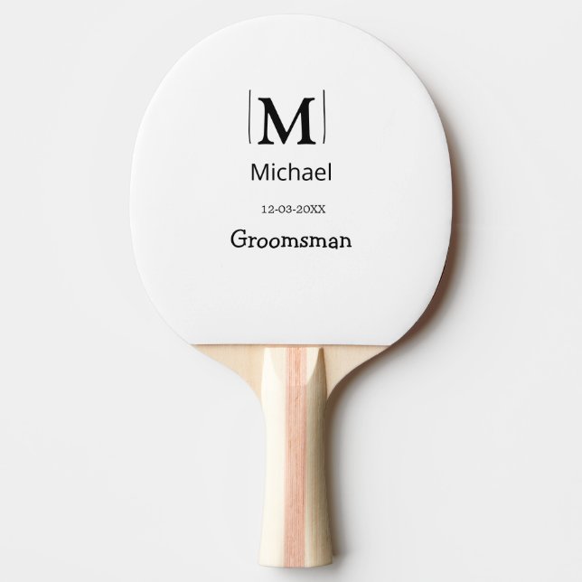Raquete De Ping Pong padrinho despedida de solteiro adicionar nome mode (Frente)