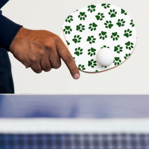 Raquete De Ping Pong Padrões De Patas, Pistas De Cães, Pistas Verdes