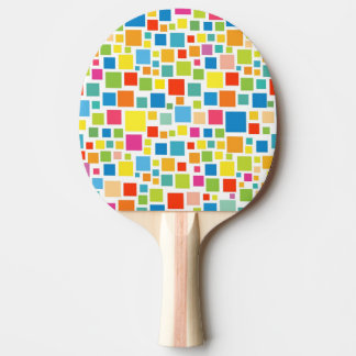 Raquete De Ping Pong Padrões de quadrados coloridos