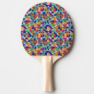 Raquete De Ping Pong Padrões geométricos coloridos