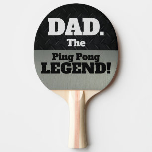 Raquete De Ping Pong Pai A Lenda Engraçada Fala Falso Negra Jogo Prata