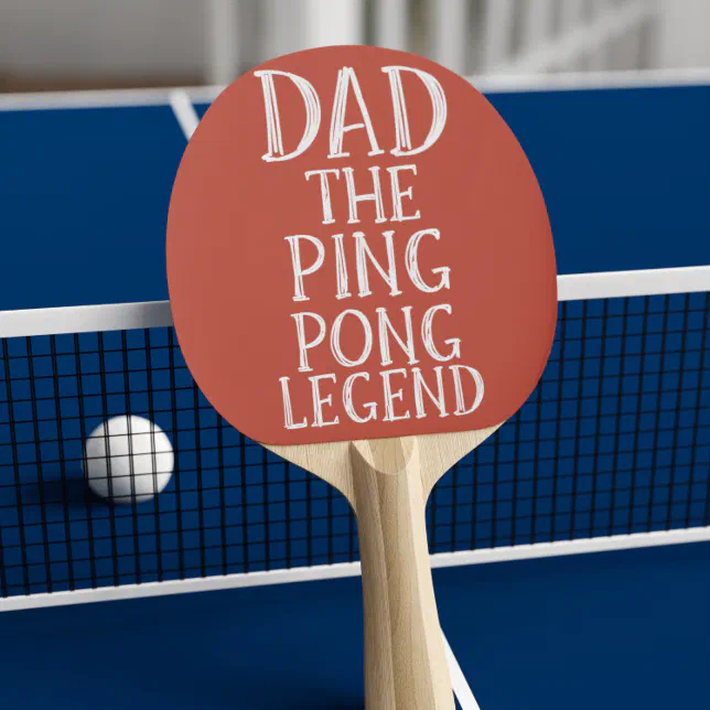 Raquete De Ping Pong Pai Com A Legenda Do Pino Vermelho Engraçado
