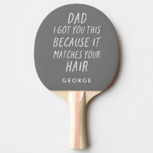 Raquete De Ping Pong pai de cabelos de cinza engraçada da tipografia m