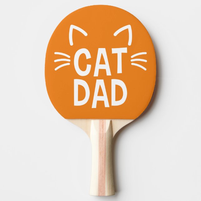 Raquete De Ping Pong Pai De Gato Com Ouvidos E Sussurros (Frente)
