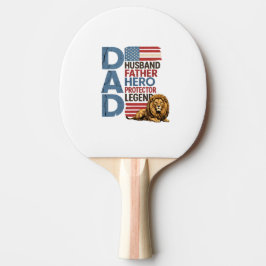 Raquete De Ping Pong Pai Leão Bandeira Americana Patriota