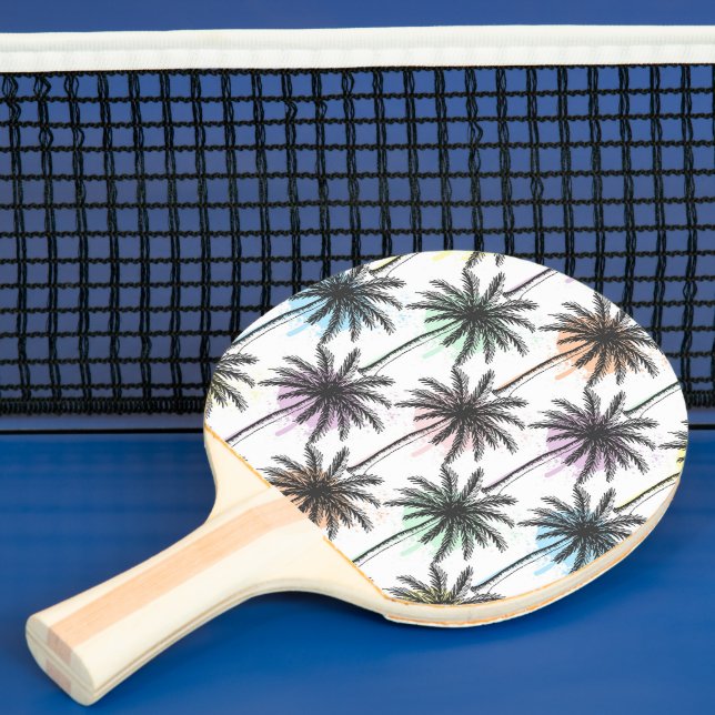 Raquete De Ping Pong Paint Drop Palm Tree Patterno (Insitu)