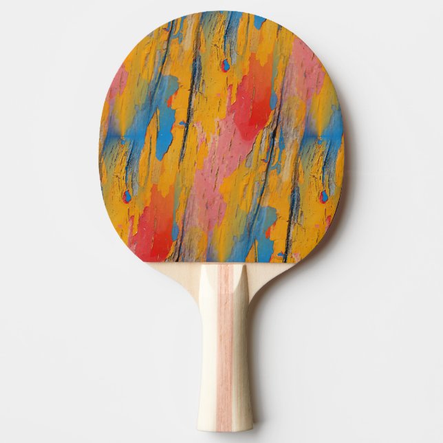 Raquete De Ping Pong Paint Splatter colorido (Frente)