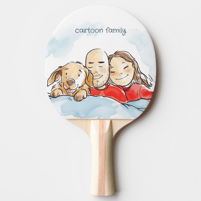 Raquete De Ping Pong Pais de Cães (Frente)