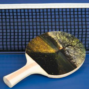 Raquete De Ping Pong Paisagem com sonhos de vagalumes mágicos