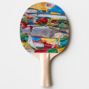 Raquete De Ping Pong Paisagem tibetana com bandeiras de oração - Himala
