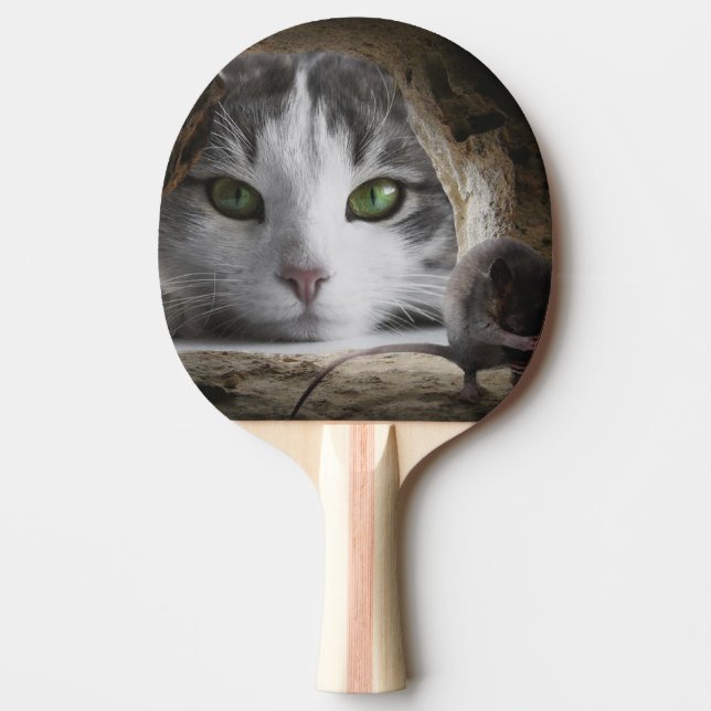 Raquete De Ping Pong Pala de Ping Pong Gato y Ratón (Frente)