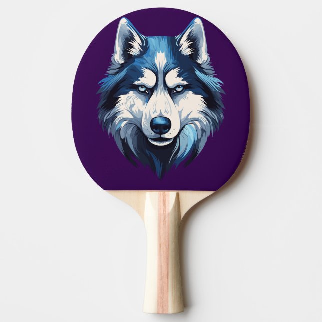 Raquete De Ping Pong Pala de Ping Pong Perro Siberiano Serio (Frente)