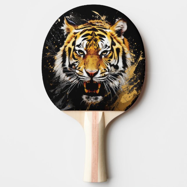 Raquete De Ping Pong Pala de Ping Pong Tigre Poderoso Felino (Frente)