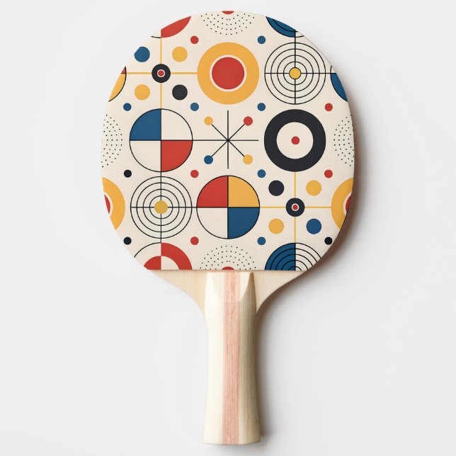 Raquete De Ping Pong Palas de ping pong diseño geométrico (Frente)