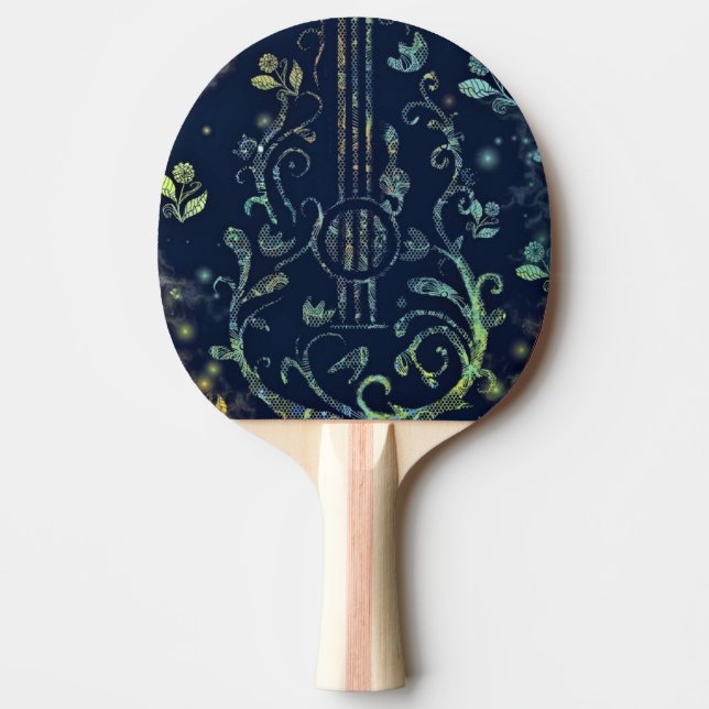 Raquete De Ping Pong Palhetas De Pino De Violão (Frente)