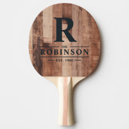 Raquete De Ping Pong Pallet Wood Boards Family Name & Initial