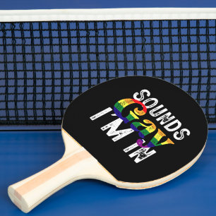 Raquete De Ping Pong Parece Gay Estou Na Bandeira LGBT Arco-íris Mês do