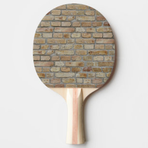 Raquete De Ping Pong Parede de Tijolo Marrom um Design Inovador