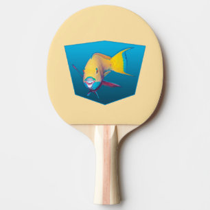 Raquete De Ping Pong Parrotfish - fundo azul de gradiente Design