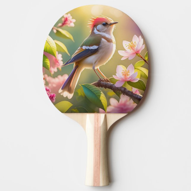 Raquete De Ping Pong Passarinho Fantasia Cabeça Vermelha Peito Buffer (Frente)