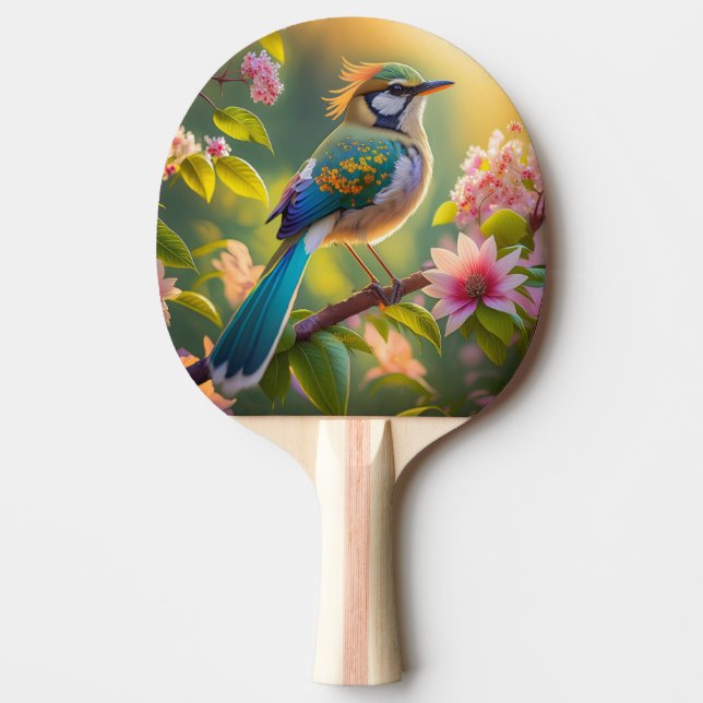 Raquete De Ping Pong Pássaro Fantástico de Ala Verde (Frente)